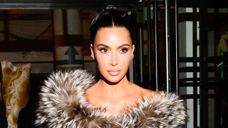 Kim Kardashian Stylishly References ‘00s Look With Daring Neon Gown for Brazil Trip