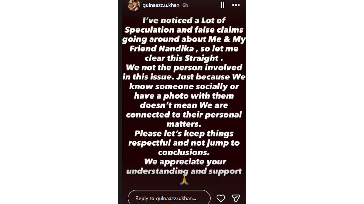 Palash Muchhal-Smriti Mandhana Wedding Scandal: Gulnaaz Denies Involvement