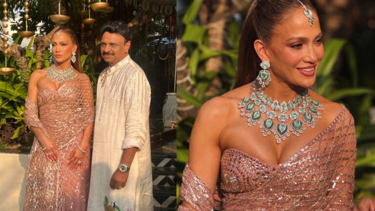 Saree Goals: Jennifer Lopez’s Custom Design by Manish Malhotra is a Fashion Dream Come True at Udaipur Wedding