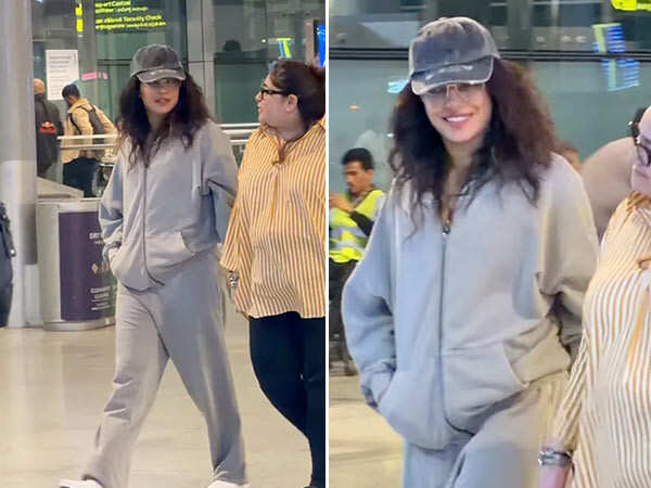 PHOTOS: Priyanka Chopra Jonas Chic Look Turns Heads at Hyderabad Airport PHOTOS: Priyanka Chopra Jonas Chic Look Turns Heads at Hyderabad Airport