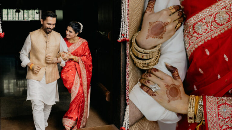 Samantha Ruth Prabhu’s Red Saree and Raj Nidimoru’s Ivory Kurta Make for a Perfect Wedding Look