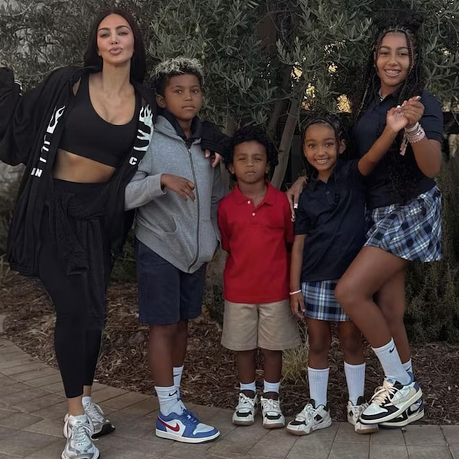 Kim Kardashian Poses With All 4 Kids for Festive Family Photos