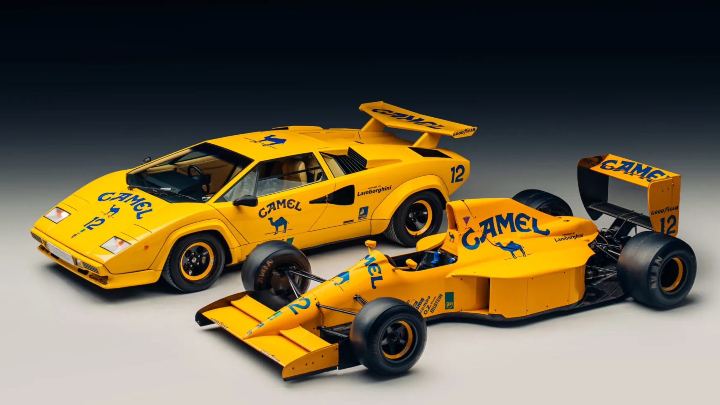 The Lamborghini ‘Camel Collection’ Features An F1 Racecar & Matching Countach