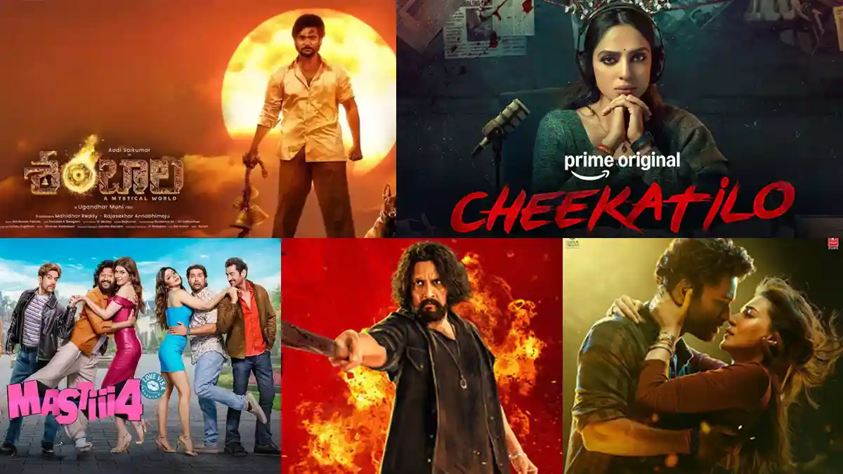 OTT releases this week: Shambhala, Cheekatilo, Tere Ishk Mein, Mastiii 4, Mark & more on Aha, Prime Video, Netflix, & Jio Hotstar