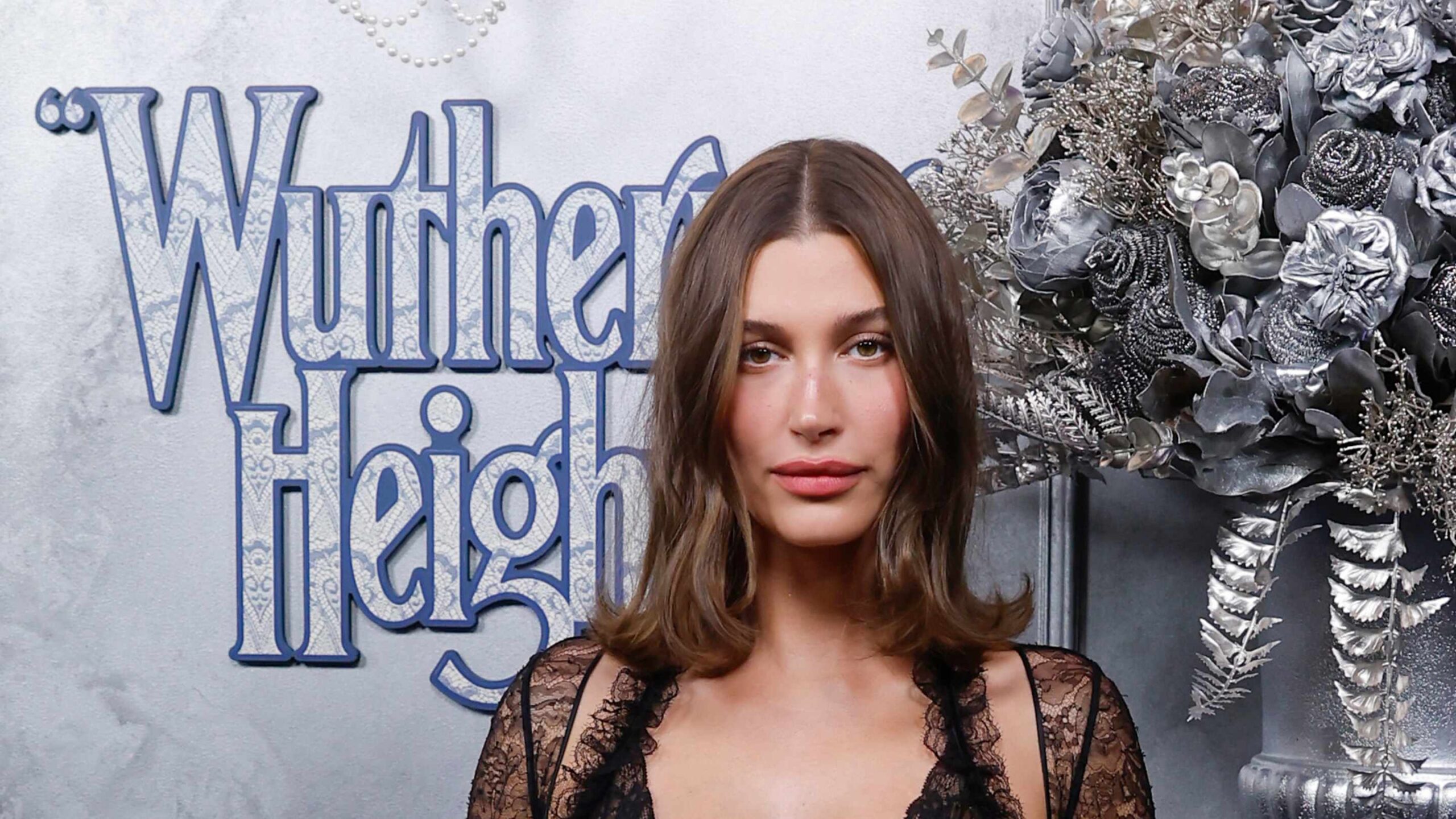 Hailey Bieber Brings Gothic Flair to Sheer Dress Trend on ‘Wuthering Heights’ Red Carpet
