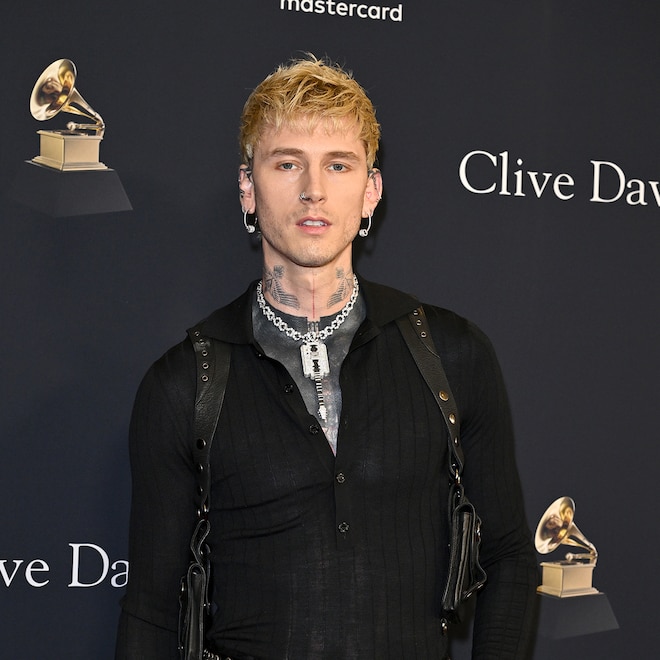 Machine Gun Kelly Shows Off New Ear Tattoos at Grammys 2026 Party