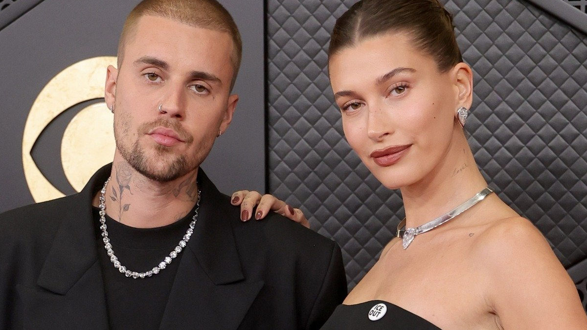 Justin and Hailey Bieber Wear “ICE OUT” Pins at the Grammys, Quietly Taking a Stand