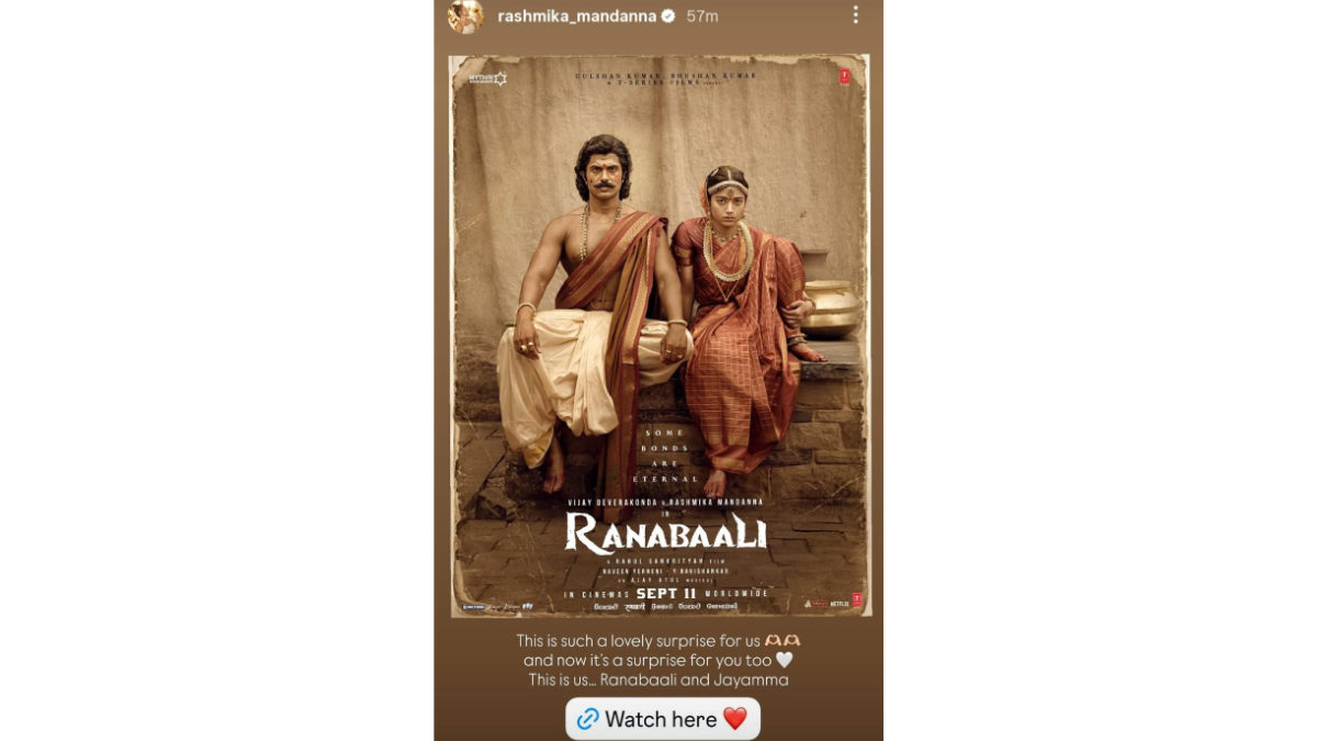 Rashmika Mandanna Reacts to Ranabaali’s Romantic Music Video with Vijay Deverakonda