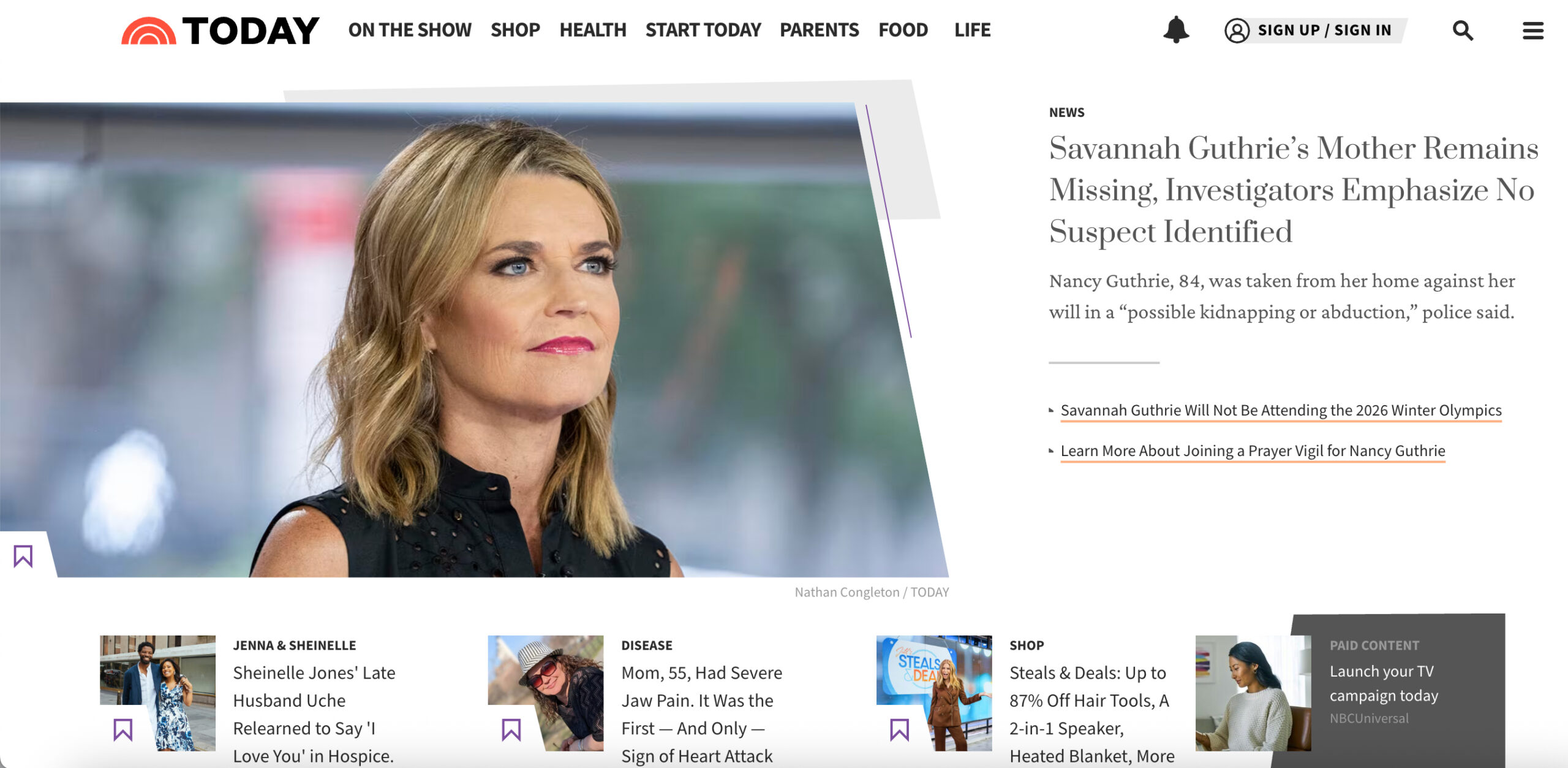 How the ‘Today’ Show Is Covering Savannah Guthrie’s Mom’s Suspected Kidnapping