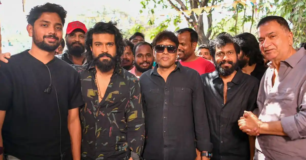 Photo Moment: Ram Charan & Peddi team turn the sets festive for Rathnavelu’s birthday Photo Moment: Ram Charan & Peddi team turn the sets festive for Rathnavelu’s birthday