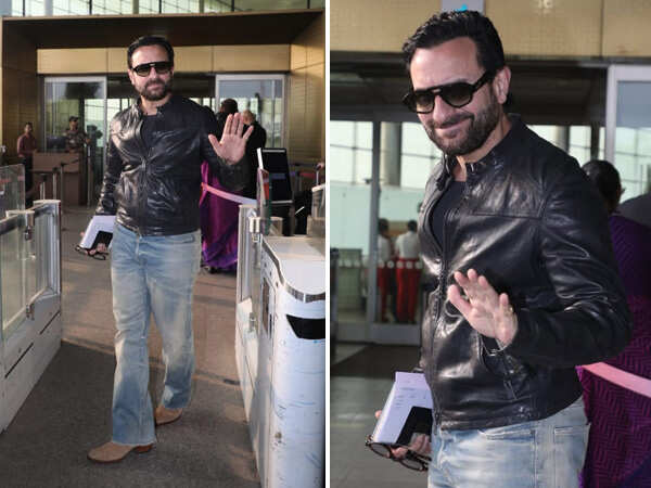 PHOTOS: Saif Ali Khan Aces Leather Jacket Look at The Airport PHOTOS: Saif Ali Khan Aces Leather Jacket Look at The Airport