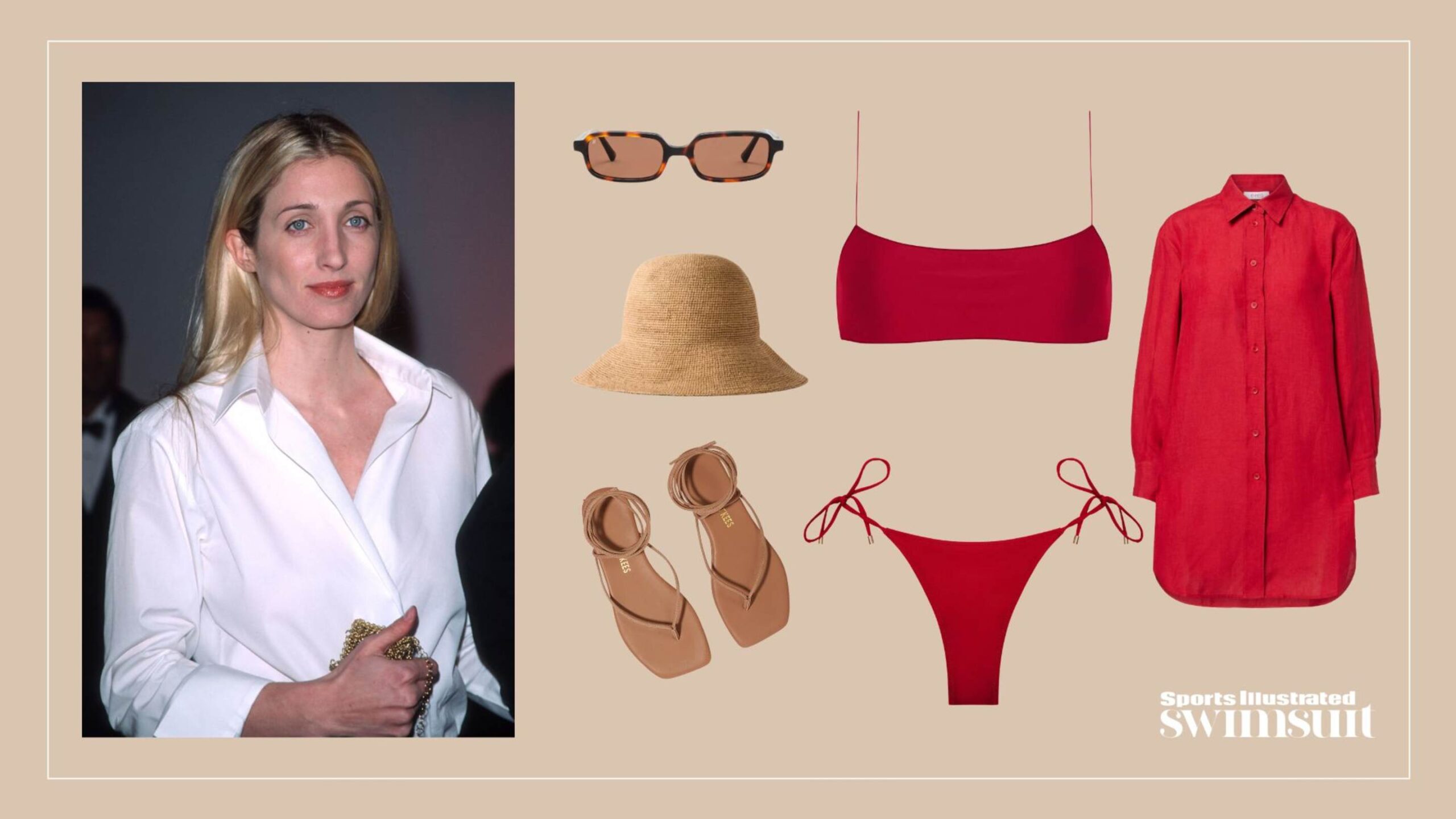 6 Swimwear Looks That Capture Carolyn Bessette’s Quiet Luxury Aesthetic