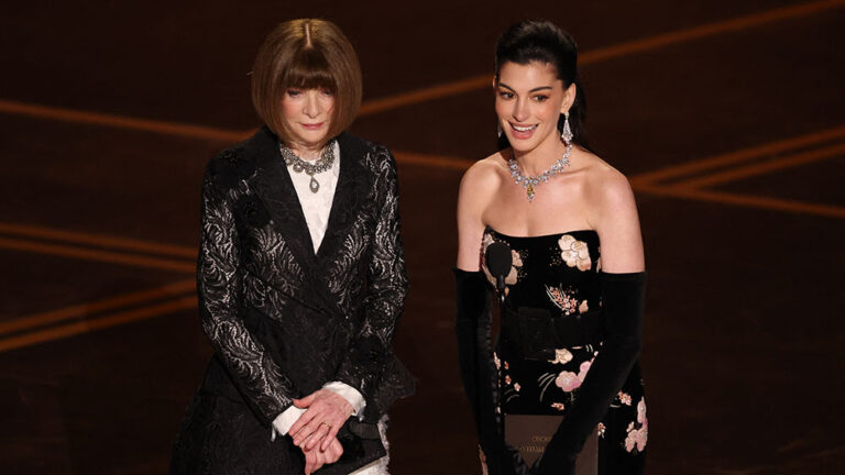 Anna Wintour Channels ‘Devil Wears Prada’ at Oscars While Presenting With Anne Hathaway
