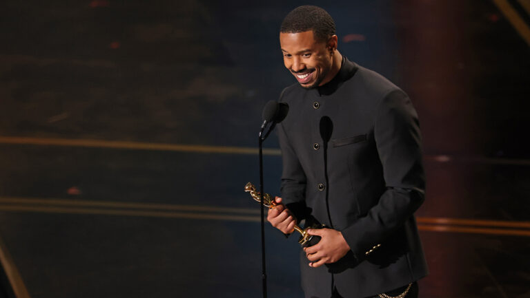 Michael B. Jordan Shouts Out Denzel Washington and Will Smith as He Wins First Oscar for ‘Sinners’